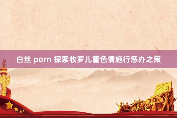 白丝 porn 探索收罗儿童色情施行惩办之策