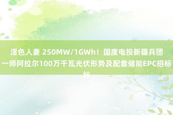 淫色人妻 250MW/1GWh！国度电投新疆兵团一师阿拉尔100万千瓦光伏形势及配套储能EPC招标