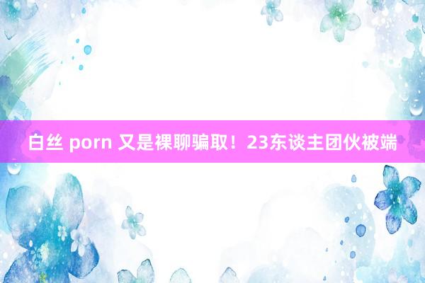 白丝 porn 又是裸聊骗取！23东谈主团伙被端